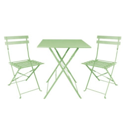 Table verte de terrasse pro en acier métal léger matériel CHR déstockage