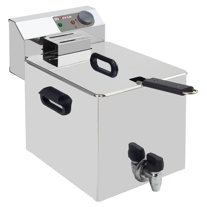 Friteuse professionnelle avec vidange 8 Litres