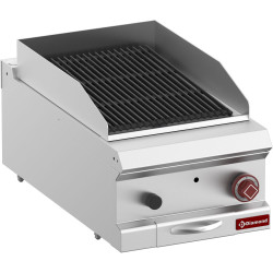 Grill pierre de lave, module 1/2, grille en fonte "double face"
