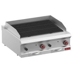 Grill pierre de lave, module 1/1, grille en fonte "double face"