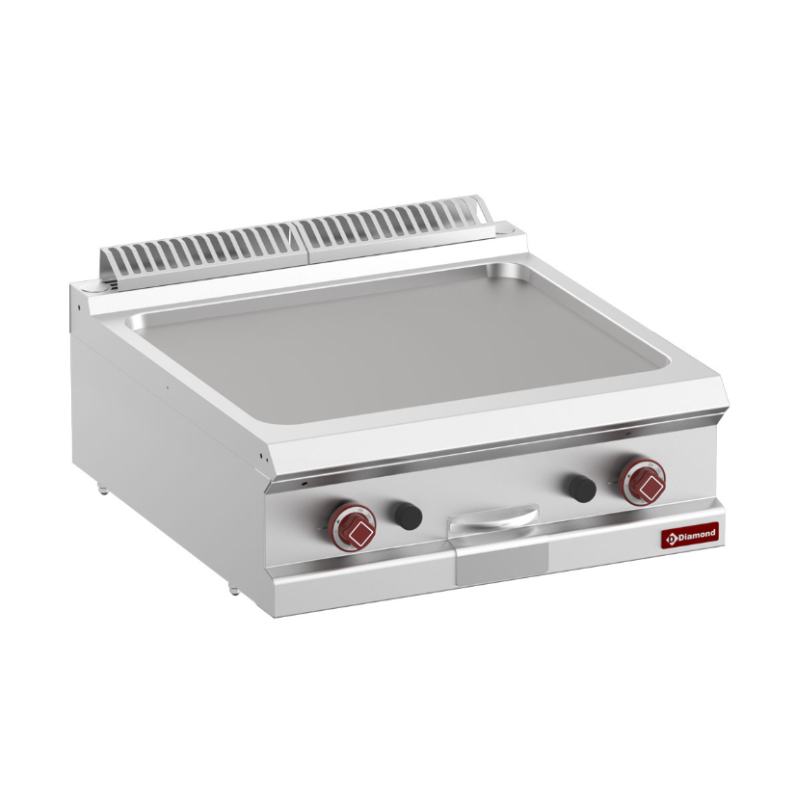 Plancha lisse inox gaz 700 à poser grande cuisine pro matériel chr déstockage