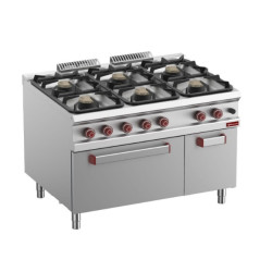 Fourneau 6 Feux + four Gaz GN 2/1 + Armoire...