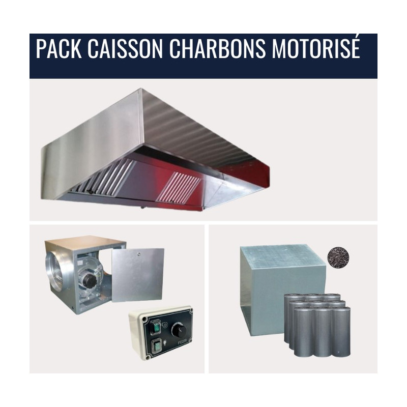 Pack CLASSIQUE ANTI-ODEURS Moteur déporté sur réseau
matériel pro occasion déstockage 
pack hotte charbon anti-odeurs