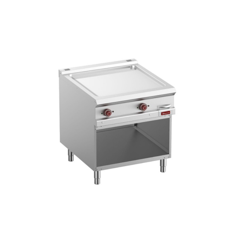 grande plancha chrome à snacker sur pieds appareil de cuisson pro pour grillardins
