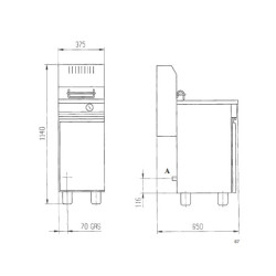équipement CHR friteuse gaz sur pieds pour restauration rapide fastfood