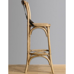 chaise haute en bois traditionnelle pour table mange debout mobilier rustique de restaurant