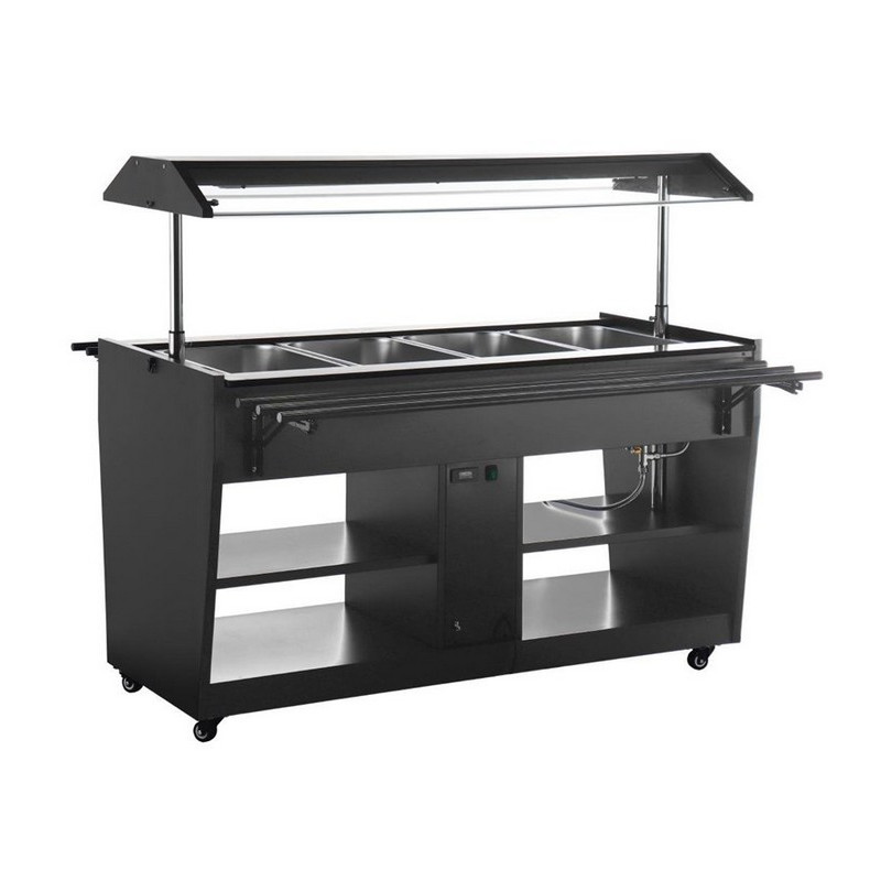 buffet chauffant d'exposition alimentaire pour établissement libre service