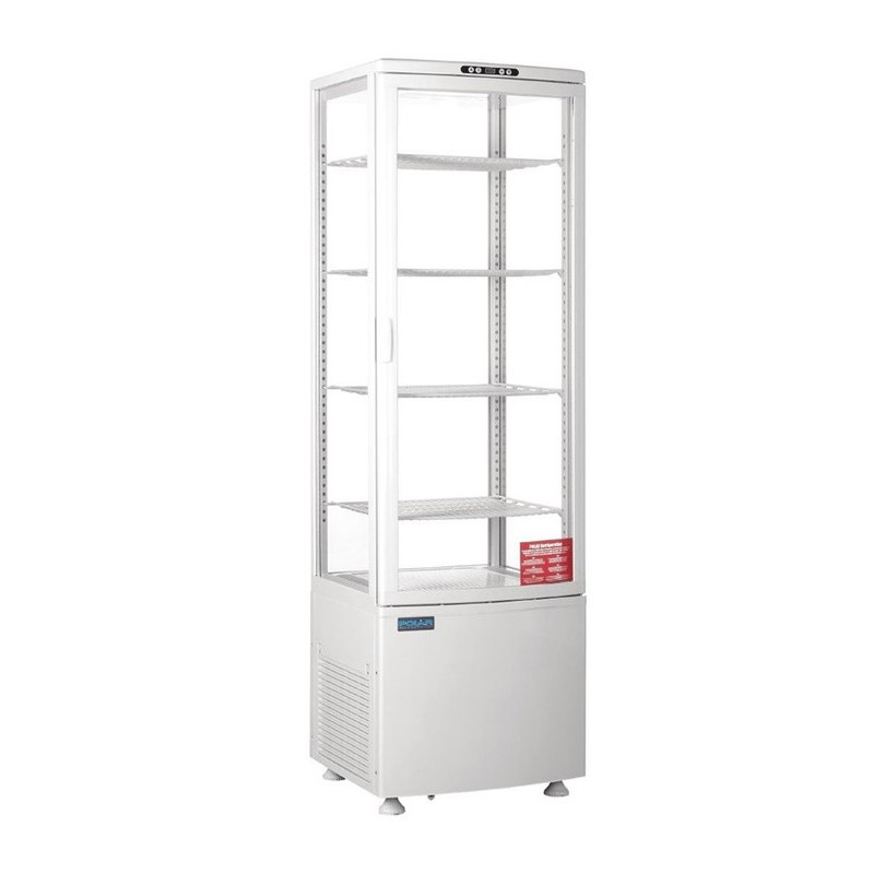 vitrine panoramique d'exposition alimentaire blanche 250L pour snacking