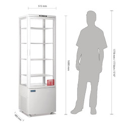 vitrine froide alimentaire porte et cotés vitrés équipement pro pour épicerie et VAE