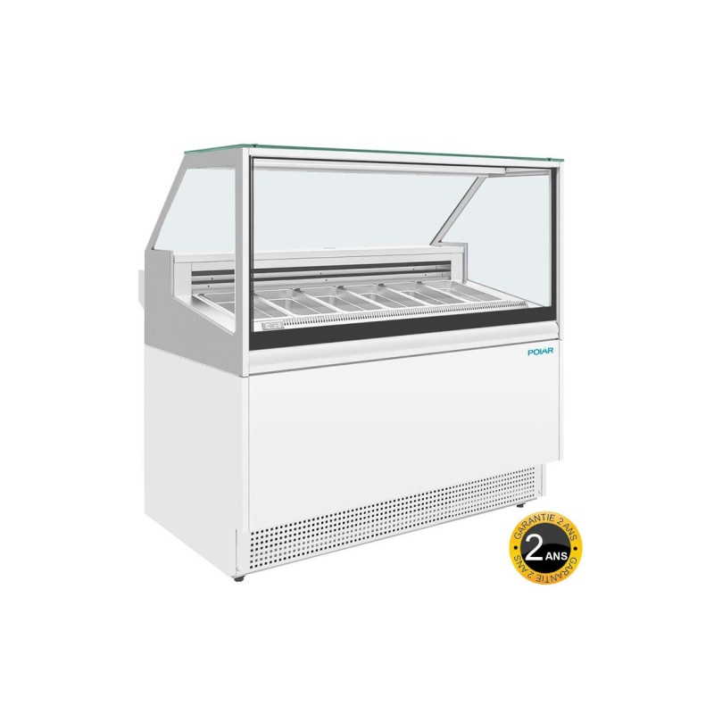 congélateur à glace vitrine panoramique pour glacier et salon de thé