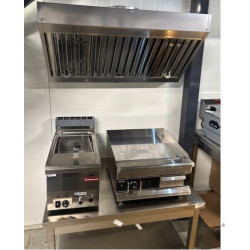 Hotte de cuisine inox professionnelle homologué pour food truck et conteneur aménagé.