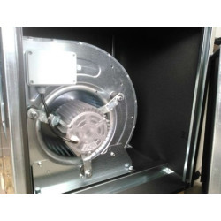 Extracteur d'air pour caisson vide déporté, adaptable à une hotte de cuisine pro de 2 à 3m.