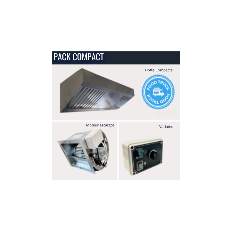 Pack spécial food truck et plafond bas pour la ventilation des cuisines CHR professionnelles.