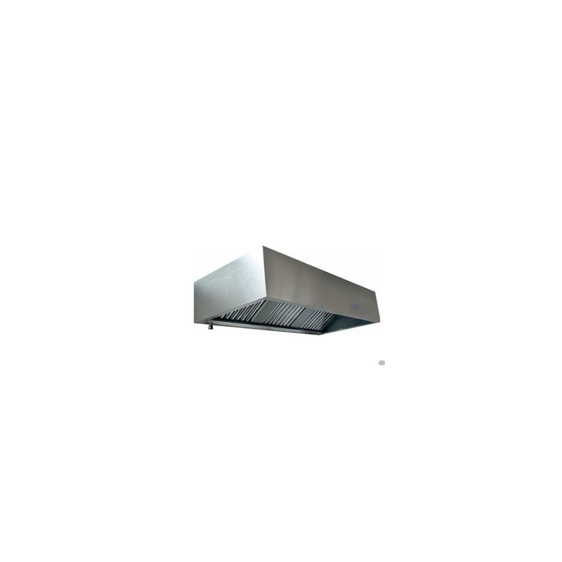 Hotte de cuisine CHR rectangulaire avec grande profondeur pour les appareils de cuisson CHR et collectivités.
