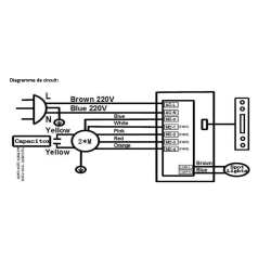 Schéma électrique de la hotte semi pro Restaushop.