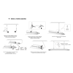 Plan explicatif du montage des LED de cuisine pro dans un local commercial.
