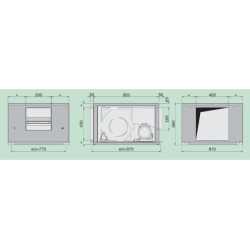 Dimension du caisson de désenfumage 400 degrés 2h Tecnifan pour les hottes de grandes cuisines CHR.