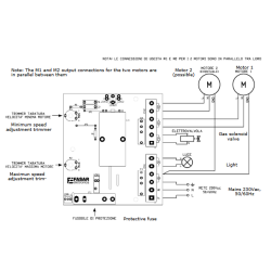 Schéma des branchements électriques du variateur Fasar FE229 230V 4.5A pour les hottes de cuisine.