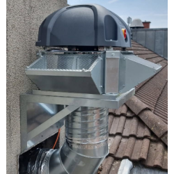 Photo descriptive de l'installation des volets directionnels de sortie d'air sur les tourelles de ventilation pro.