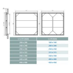 tableau dimensions volet de façade extérieur fixation murale anti nuisible