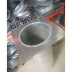 Platine virole de fixation pour tube galvanisé réseau hotte de restaurant