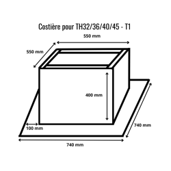 Embrase galvanisé cubique pour la fixation des tourelles Saftair en toiture inclinée.
