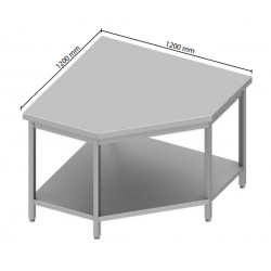 Table Inox Professionnelle Adossée 1600x600 Mm - Plan De Travail Spacieux, étagère, Charge 150 Kg