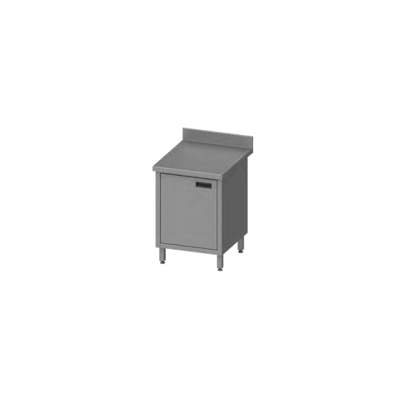 Placard/table inox 1 porte battante meuble inox compact pro petit plan travail avec étagère