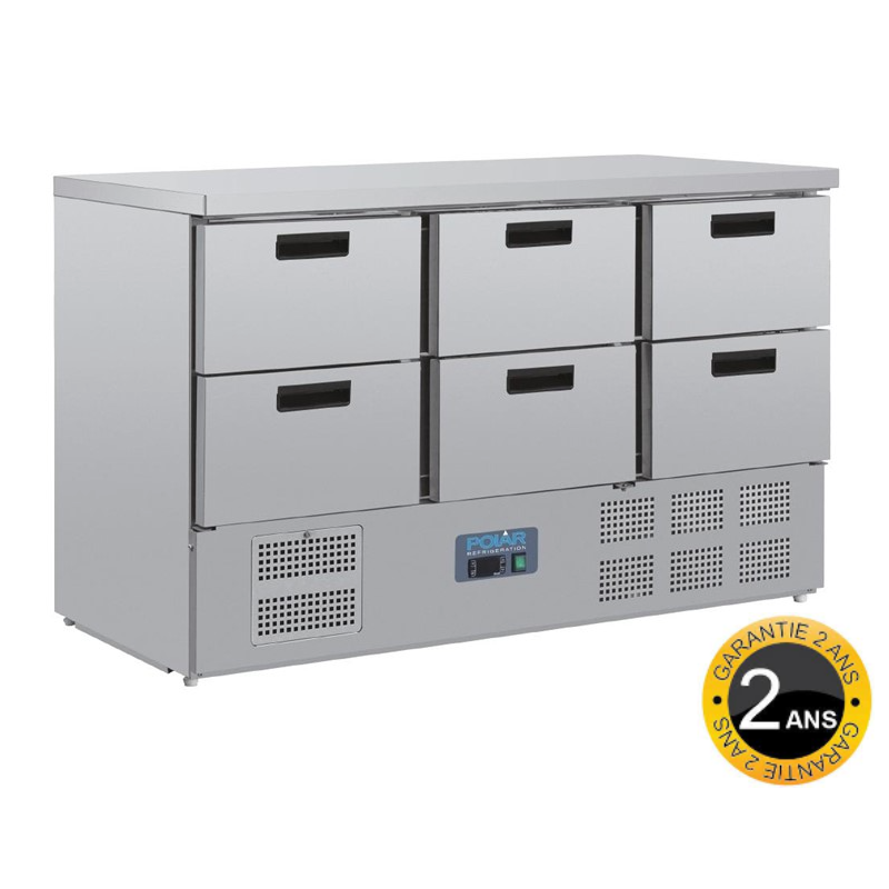 Comptoir réfrigéré 6 tiroirs L1400