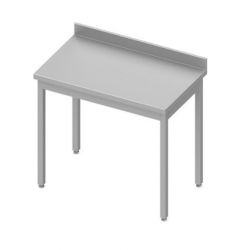Table inox dessous libre avec dosseret plan de travail sans étagère
matériel pro occasion déstockage 
table inox