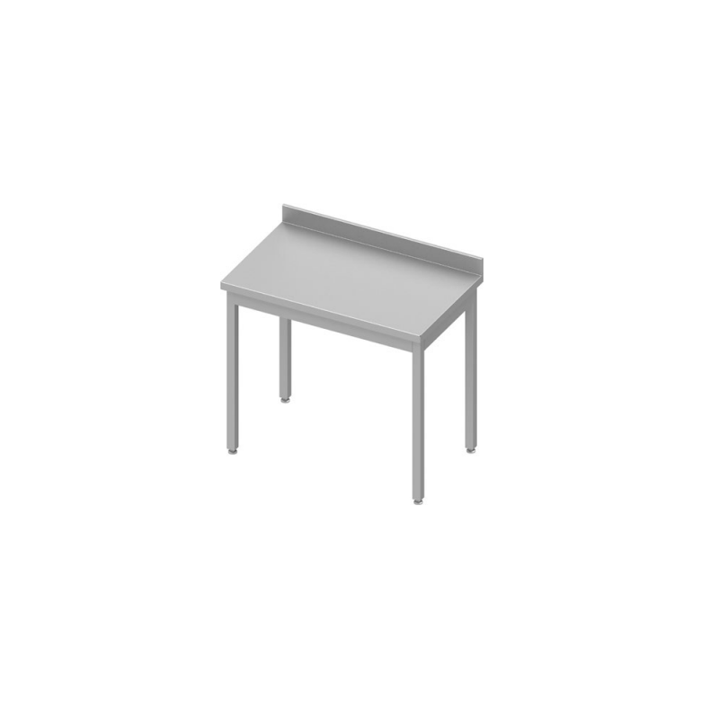 Table inox dessous libre avec dosseret plan de travail sans étagère
matériel pro occasion déstockage 
table inox