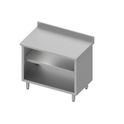 Meuble inox double étagère P 600 + Dosseret support four meuble inox sans portes
matériel pro occasion déstockage 
table inox
