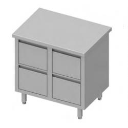 Meuble Inox 4 tiroirs L840mm comptoir inox avec tiroir rangement pro inox meuble tiroir