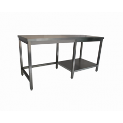 Table inox P500 dessous libre + 1/2 sous tablette
matériel pro occasion déstockage 
table inox