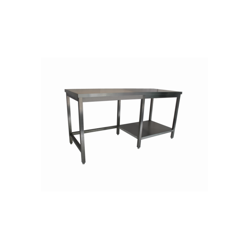 Table inox P500 dessous libre + 1/2 sous tablette
matériel pro occasion déstockage 
table inox