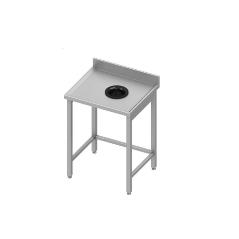 table inox avec trou vide ordures poubelle intégrée
matériel pro occasion déstockage table inox avec trou