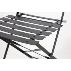 chaise noir de terrasse pro en acier métal léger