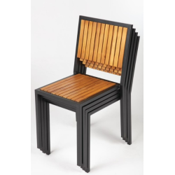 chaise empilable bois et métal pour restauration