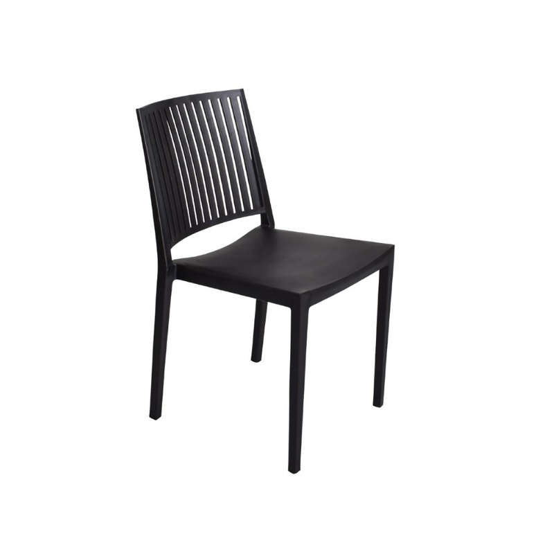 Chaise en plastique empilable, noir