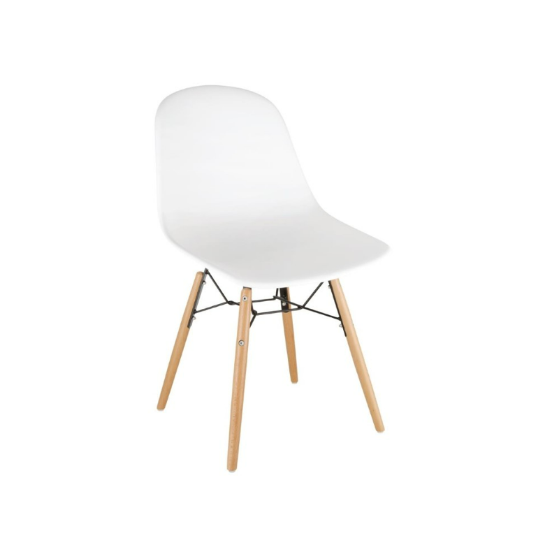 chaise scandinave professionnelle blanche pour restaurateur hôtellerie salle d'attente accueil client ou particulier