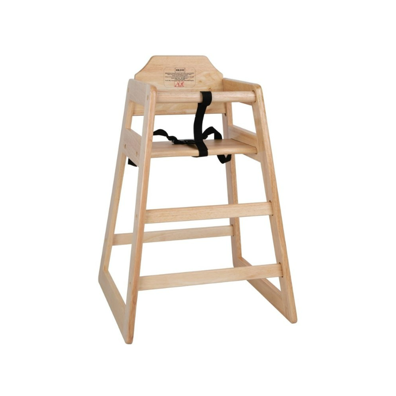 Chaise haute empilable en bois pour enfant