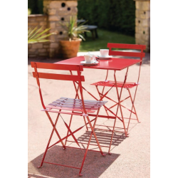 assise rouge pliable transportable pro en acier jardin terrasse extérieur