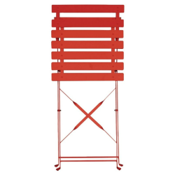 fauteuil rouge de terrasse pro en acier métal léger