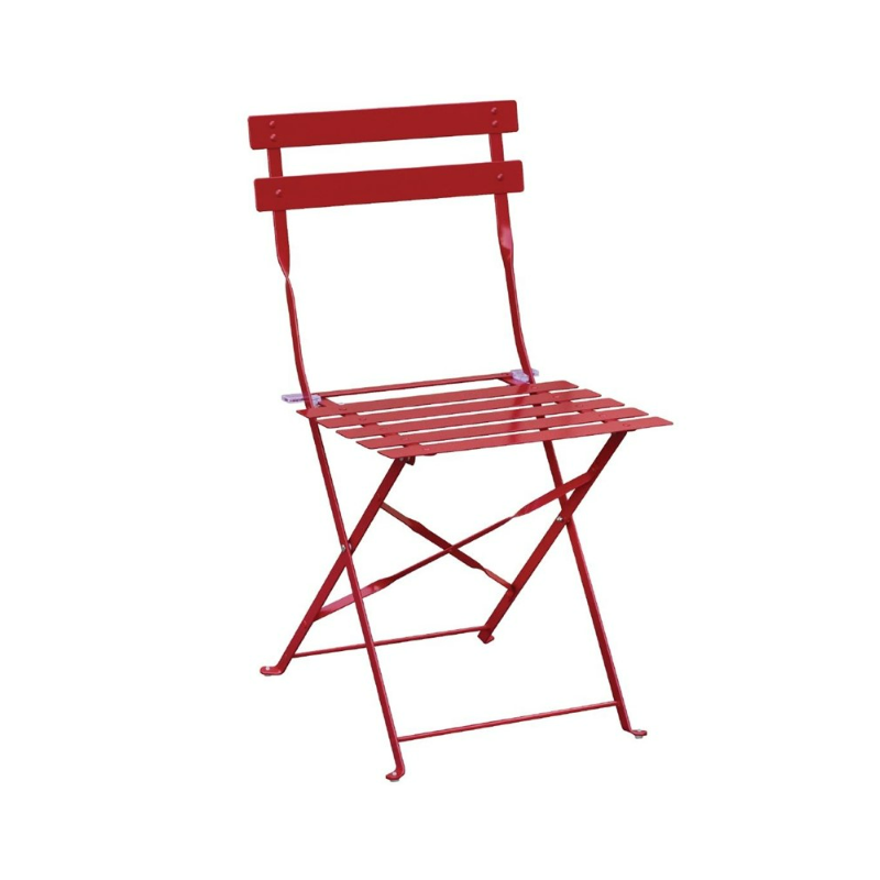 chaises acier pro pliables et transportables rouge
