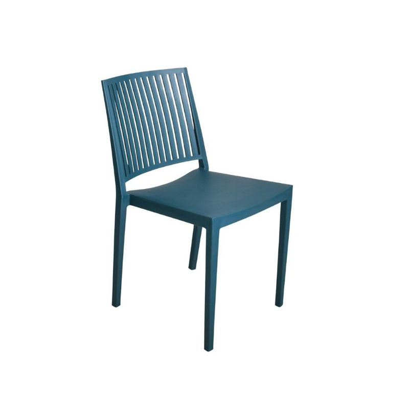 Lot 4 chaises empilables polypropylène bleu