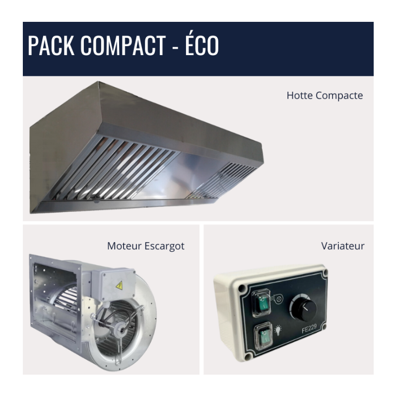 Pack COMPACT Food Truck et plafond bas saftair
matériel pro occasion déstockage 
Pack Hotte compact