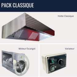 Pack CLASSIQUE Restauration et métier de bouche ventil
matériel pro occasion déstockage 
pack hotte classique
