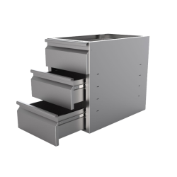 bloc tiroir rangement ustensile module de tiroir à fixer sur table
matériel pro occasion déstockage 
bloc 3 tiroirs