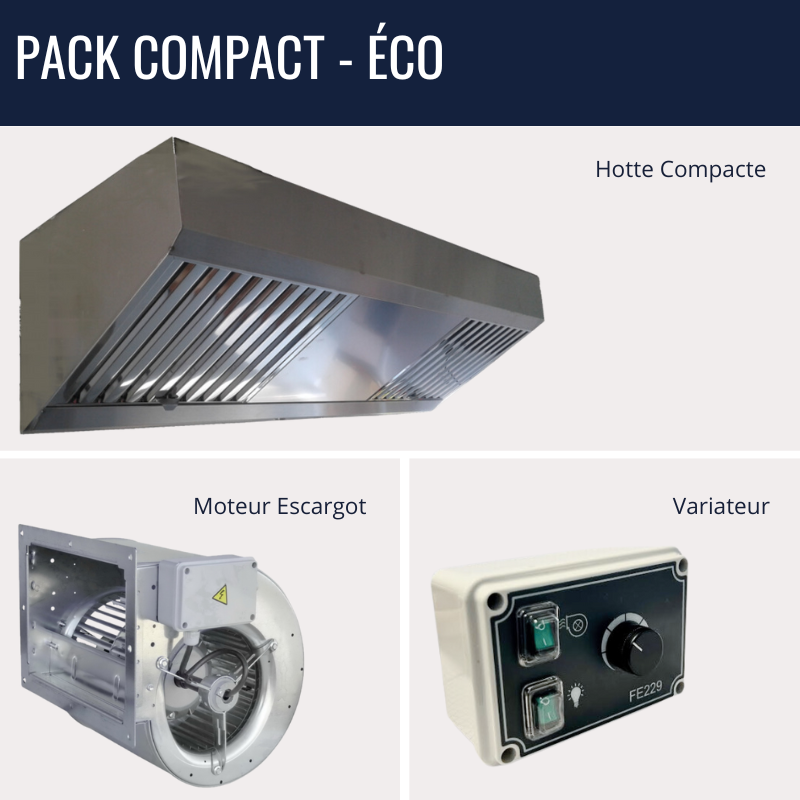 Pack COMPACT Food Truck et plafond bas saftair
matériel pro occasion déstockage 
Pack Hotte compact